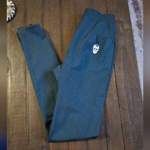 Stylish Blue Leggings with Skull Design